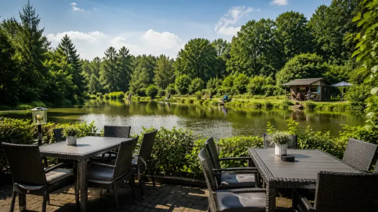 Angelpark aus Sicht eines Cafes