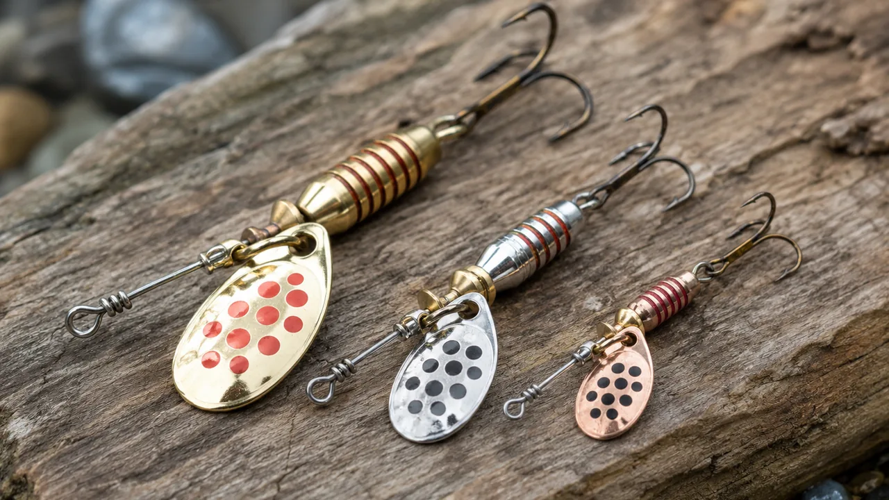 Spinner mit rotierendem Blatt fuer Forellen